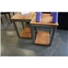 Image 1 : PAIR OF METAL FRAME ENDTABLES