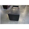 Image 3 : BLACK LEATHER LOOK STORAGE OTTOMAN WITH 2 REVERSIBLE LIDS