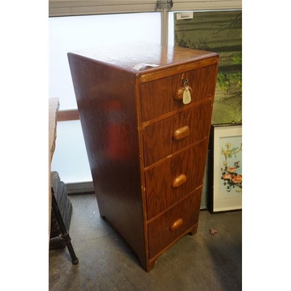 WOOD 4 DRAWER CABINET WITH 2 FILING DRAWERS