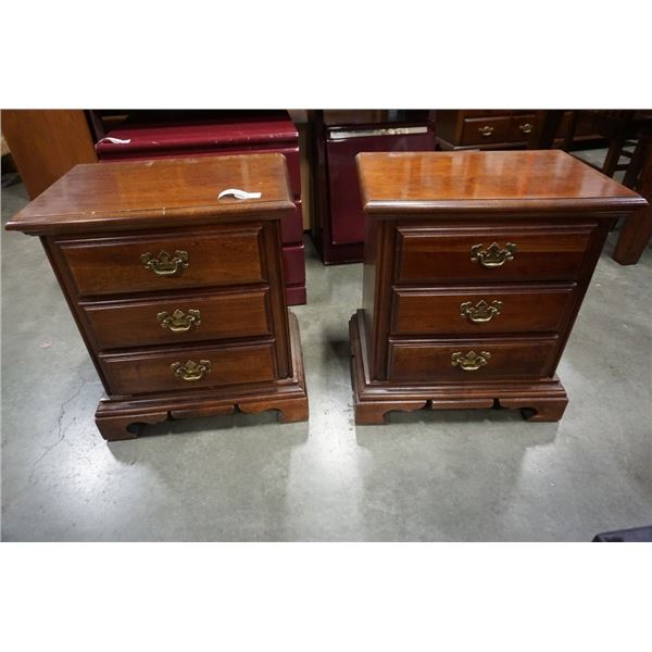 PAIR OF AMERICAN DREW 3 DRAWER NIGHTSTANDS