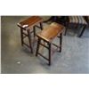 Image 1 : 2 WOOD SADDLE STOOLS