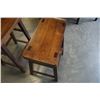 Image 3 : 2 WOOD SADDLE STOOLS