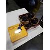 Image 1 : LIDDED CERAMIC JARS IN WICKER BASKETS AND MOTOROLA MODEM