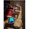 Image 4 : 2 BOXES OF ELVIS COLLECTABLES - TAPES, 8 TRACKS, MOVIES, VHS, 3 ELVIS PRINTS