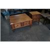 Image 1 : RUSTIC 4 DRAWER COFFEE TABLE AND 2 DRAWER ENDTABLE