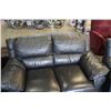 Image 8 : LORENZO 2 BLACK LEATHER LOVESEATS AND ARMCHAIR