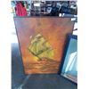 Image 2 : LARGE SHIP PAINTING ON CANVAS - 49 X 37 INCHES AND 2 LARGE PRINTS