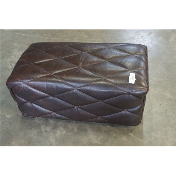 LEATHER LOOK ROLLING OTTOMAN