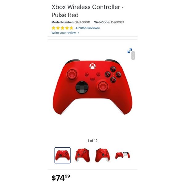 Xbox Wireless Controller - Pulse Red Retail $74.99