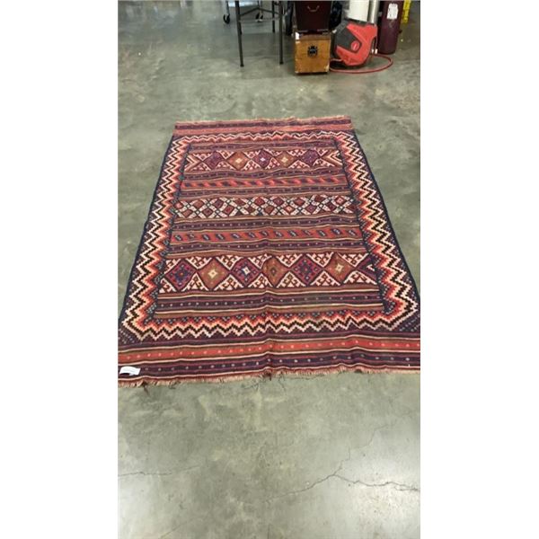 RED AND BLUE AREA CARPET 92 X 56 INCH