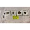 Image 1 : 1920 CANADIAN .800 SILVER 25c AND 10c COINS PLUS BOTH TYPES OF 1920 CENTS SMALL CENT AND LARGE CENT