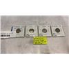 Image 1 : 4 CANADIAN SILVER DIMES 1928, 1929, 1930, 1931 .800 SILVER
