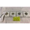 Image 1 : 1951 CANADIAN COINS .800 SILVER 25c, 10c, PLUS BOTH TYPES OF 1951 NICKELS