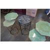 Image 4 : 5 SMALL ENDTABLES - 2 SETS OF 2 NESTING, ONE TILE TOP