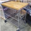 Image 1 : 4FT X 3FT ROLLING BUTCHER BLOCK RACK