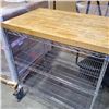 Image 2 : 4FT X 3FT ROLLING BUTCHER BLOCK RACK