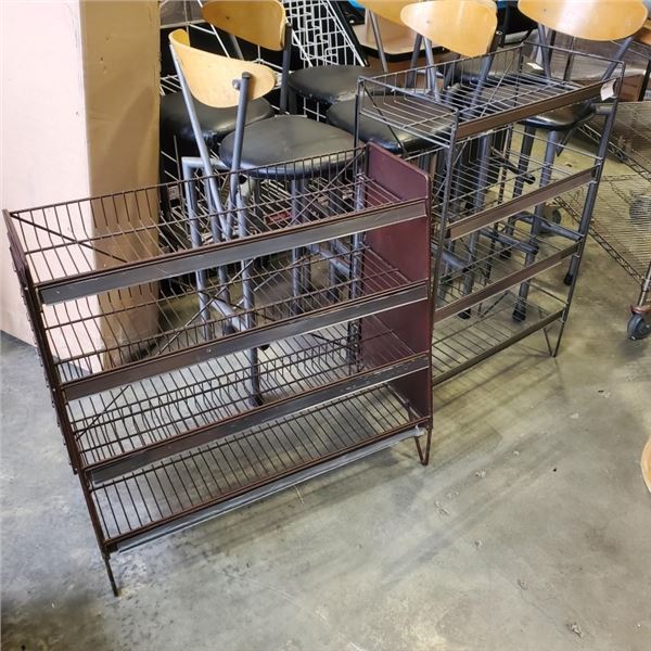 2 METAL WIRE RETAIL DISPLAY RACKS