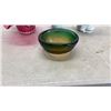 Image 2 : BLOWN GLASS BASKET WITH GLASS BOWL AND 2 POTTED FLOWER FIGURES