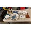 Image 1 : AUSTRIAN AND ENGLISH CHINA WITH SMALL STEINS AND LEATHER WRAPPED FLASK