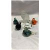 Image 1 : 5 ART GLASS BIRDS, 3 SIGNED AND ART GLASS CAT NYBRO SWEDEN