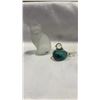 Image 4 : 5 ART GLASS BIRDS, 3 SIGNED AND ART GLASS CAT NYBRO SWEDEN