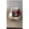 Image 1 : BIN OF JEWELRY AND COLLECTOR PLATES