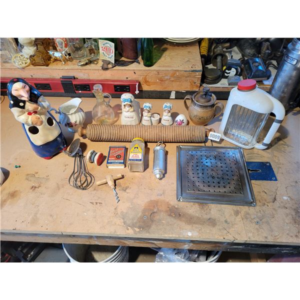 Antique Rolling Pin & Mixer - Vintage Kitchenwares