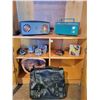 Image 1 : 2 Vintage Radios - Electric Transistor - Briefcase - Home Phone System - Alarm Clock - Baskets