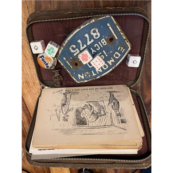 1950 Bicycle Plates Postcards & Dice