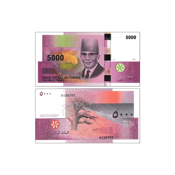 Comoros, 5000 Francs