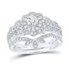 Diamond Bridal Wedding Ring Band Set 1-1/4 Cttw 14KT White Gold