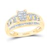 Cluster Bridal Wedding Engagement Ring 1/2 Cttw 14KT Yellow Gold