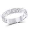 Image 1 : Round Diamond Scattered Band Ring 1/10 Cttw 14KT White Gold