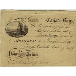 THE CANADA BANK 1792 5 shillings Ser.#6481 CH