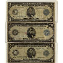 USA 1914 $5 FR-879A #I24219868A, FR-859A #D57