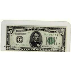 USA 1928 $5 FR-1951-G #G23427120A*, solid ori