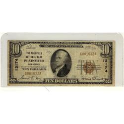 USA 1929 $10, The Plainfield National bank, P