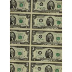 USA 1976 $2 UNCUT sheet of 16 US replacement