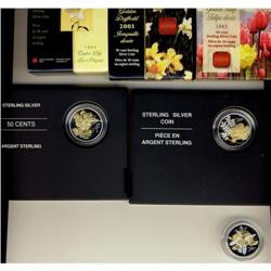 Lot of 6 50¢ RCM coins:  2002 Golden Tulip, 2