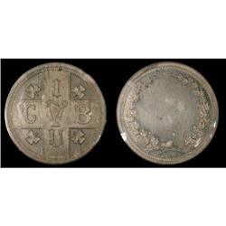 Leroux 1830  Obv,:  Cross, four shamrocks, on