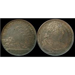 Br:514, 1754 France Jeton. JCR Monogram SILVE