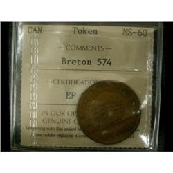Breton # 574, graded ICCS MS-60, L Gnaedinger