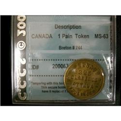 Breton # 744, graded CCCS MS-63. L. Renaud, O
