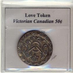 Love token  Victorian canadian 50¢ (WPJ) abou