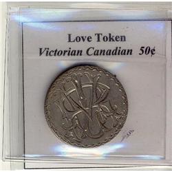 Love token  Victorian canadian 50¢ (MLR) VF+.