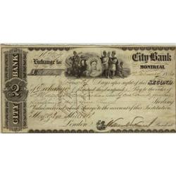 Exchange bill, City Bank of Montreal, Feb 12,