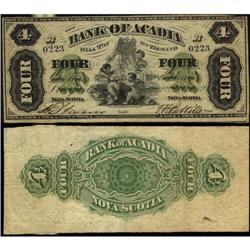 The Bank of Acadia 1872 $4 #0223 CH-5-10-02