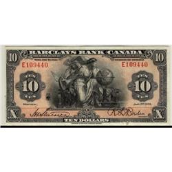 The Barclays Bank of Canada 1935 $10 #E109440