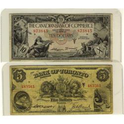 Lot of two small size chartered notes, CIBC 1