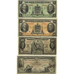 Lot of 4 small size Chartered notes.  Include